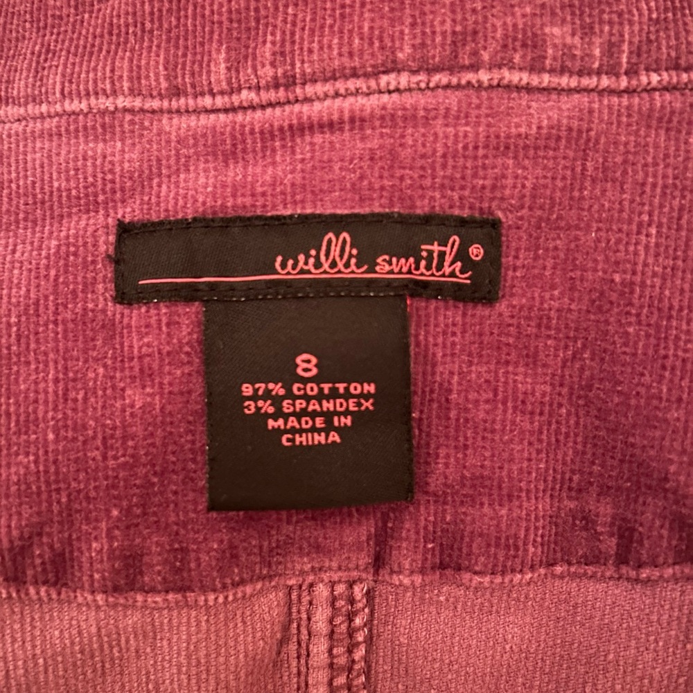 Willi Smith Plum Corduroy Blazer
